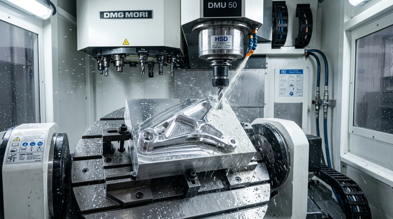 Simultaneous 5-Axis CNC Milling Aerospace Aluminum Suspension Rocker Arm - AS Prototypes