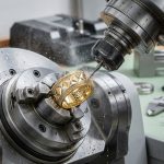 Precision 5-Axis Rotary CNC Micro-Milling of Luxury Faceted Gold Ring - AS Prototypes