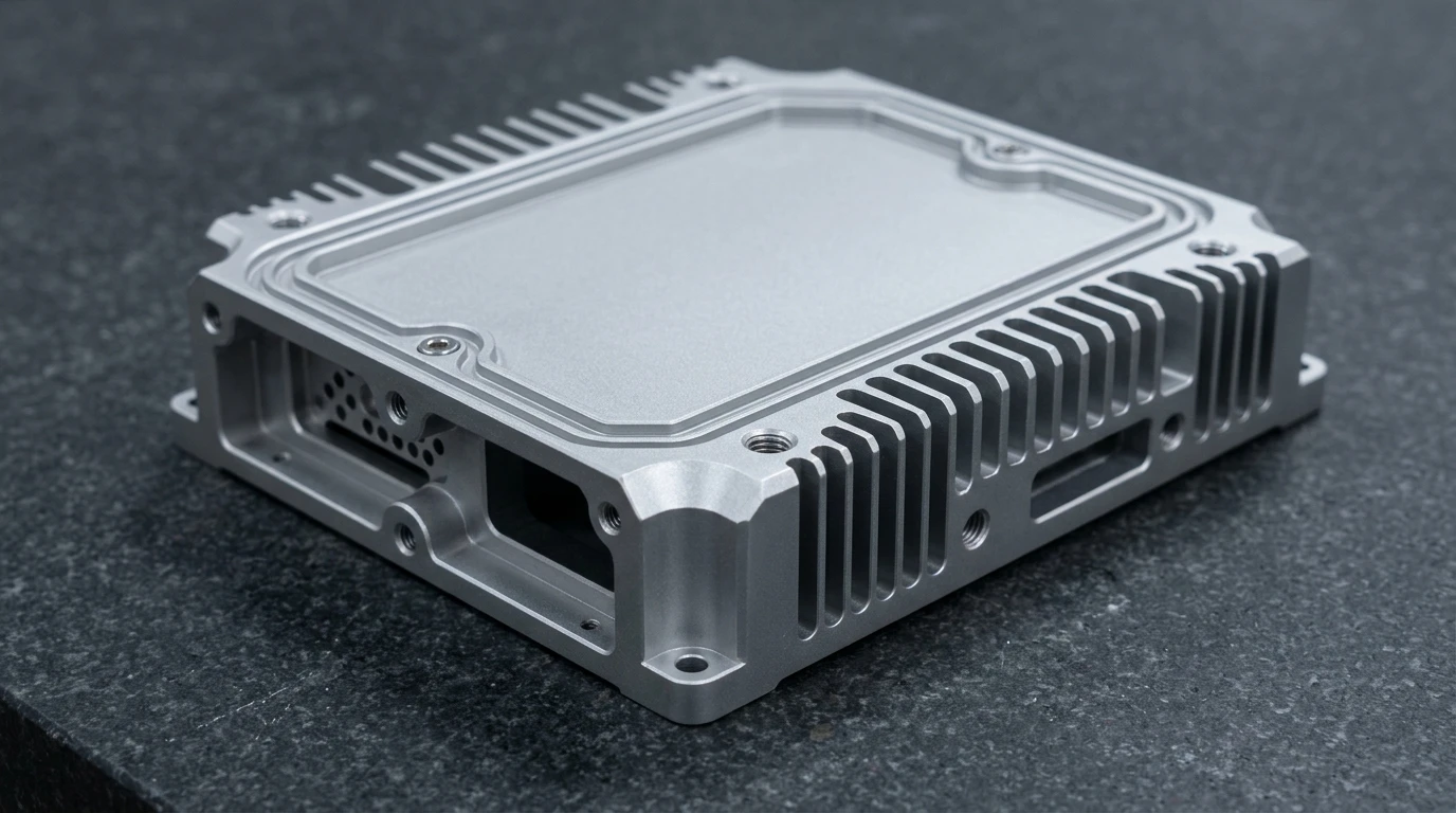 High-Precision CNC Machined Aluminum Aerospace Avionics Housing with Heat-Sink Fins