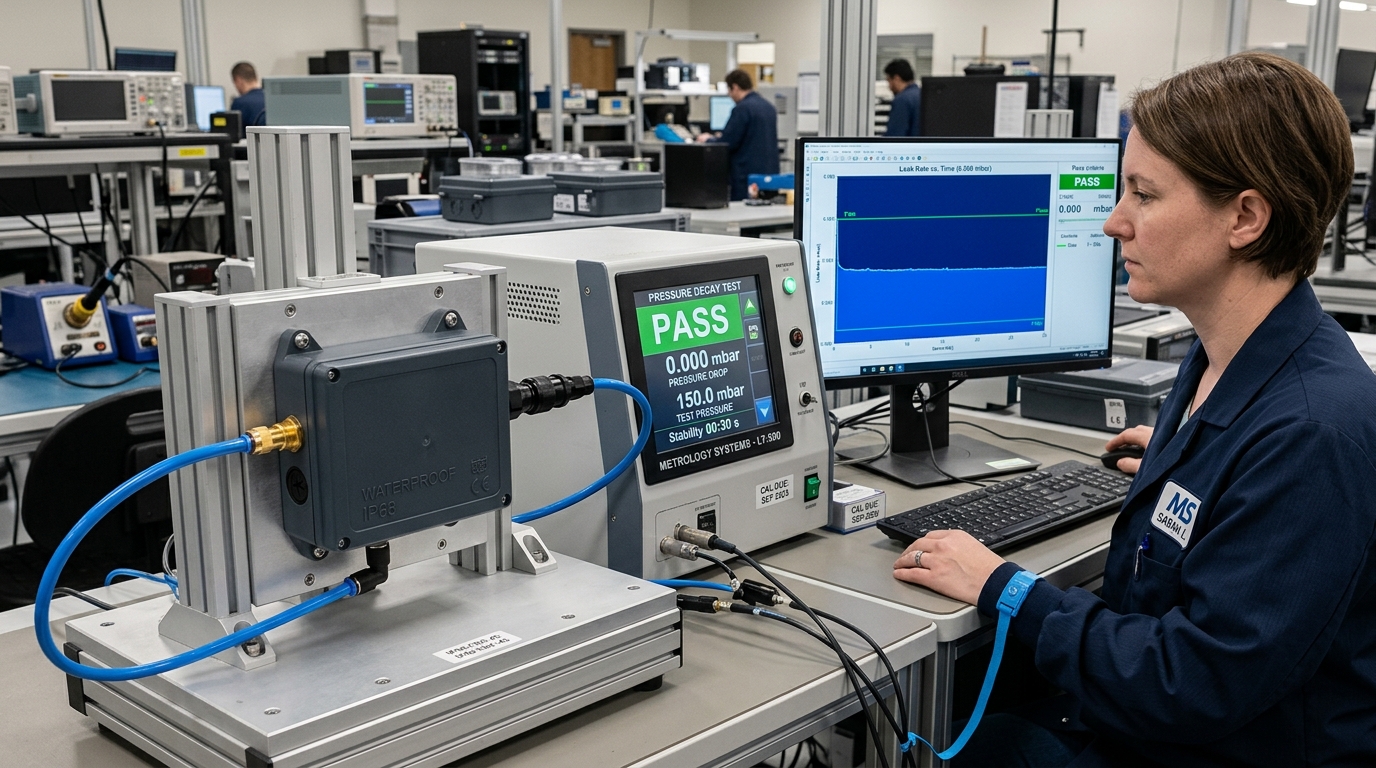 Automated Digital Pressure Decay Leak Metrology Testing Station for Sealed Enclosures - AS Prototypes