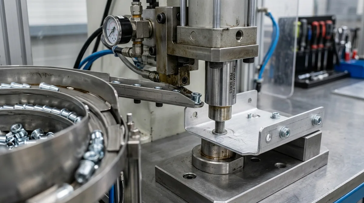 Automated Pneumatic PEM Fastener Insertion Press Installing Standoffs - AS Prototypes