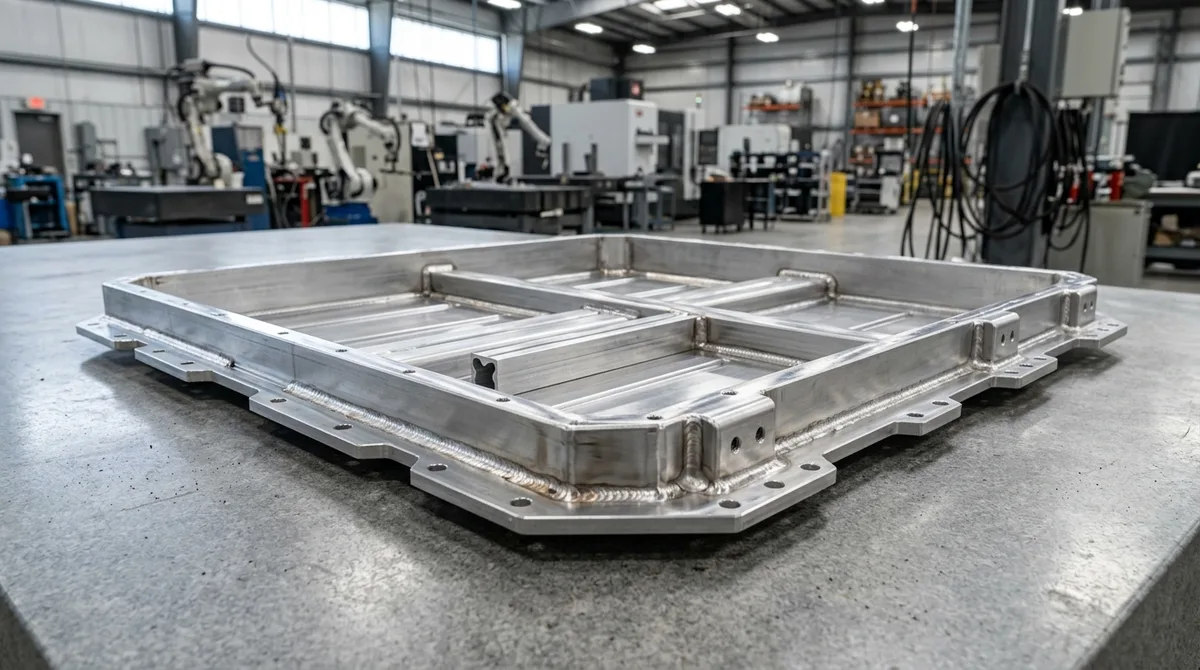 Precision Sheet Metal Fabricated Aluminum EV Battery Pack Tray and Lower Enclosure - AS Prototypes