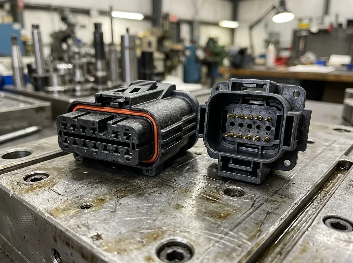 Injection Molded Underhood Automotive PA66-GF30 Electrical Connectors and Sensor Housings - AS Prototypes