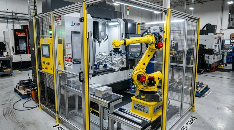Industrial robotic machine tending cell boosting CNC production - AS Prototypes