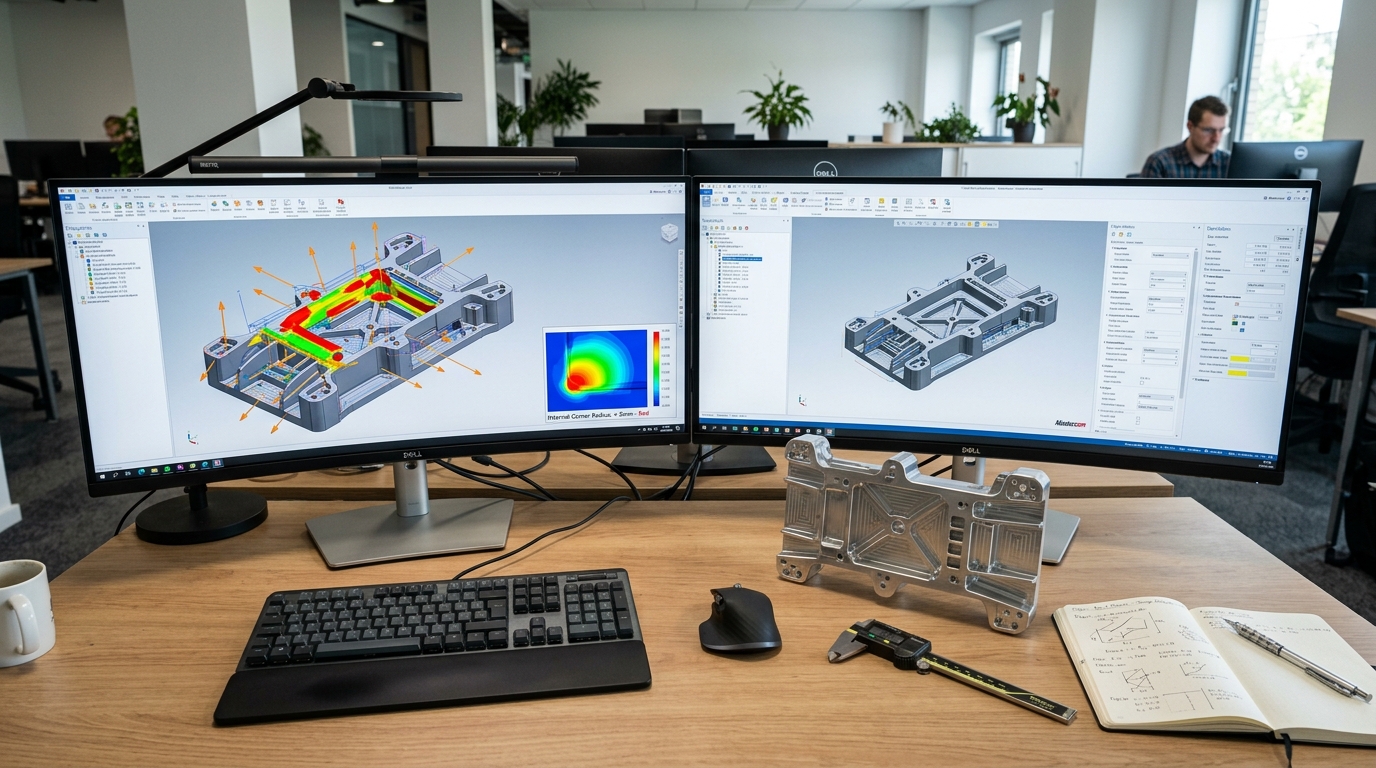 CAD CAM Engineering Workstation with DFM Toolpath and Radius Analysis - AS Prototypes