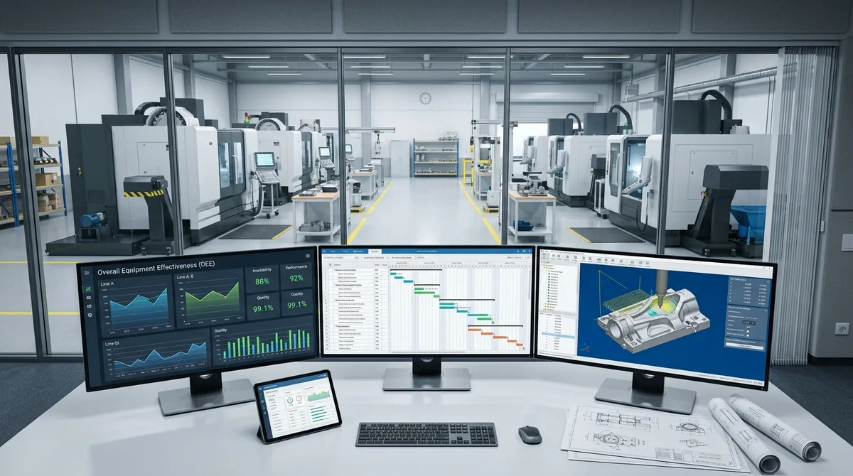 Digital Precision CNC Machining Project Management Gantt Schedules and Shop Floor Capacity Monitoring
