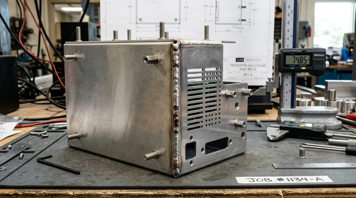 Custom Sheet Metal Prototype Assembly with PEM Fasteners and Welds - AS Prototypes