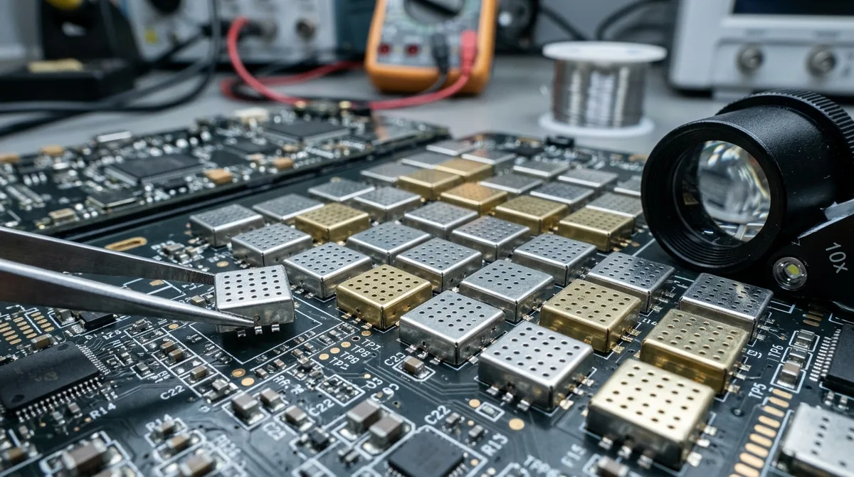 Precision Stamped 0.2mm Nickel Silver RF EMI Shielding Cans with Micro Perforations - AS Prototypes