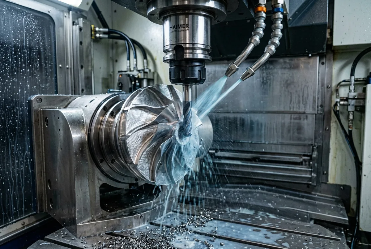 5-Axis Simultaneous CNC Machined Titanium Impeller Blisk with Aerodynamic Curved Blades