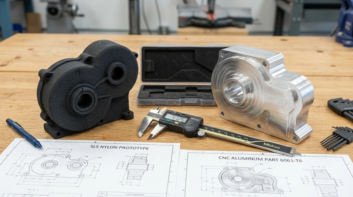 SLS 3D printed nylon and CNC machined aluminum functional prototypes for design validation - AS Prototypes
