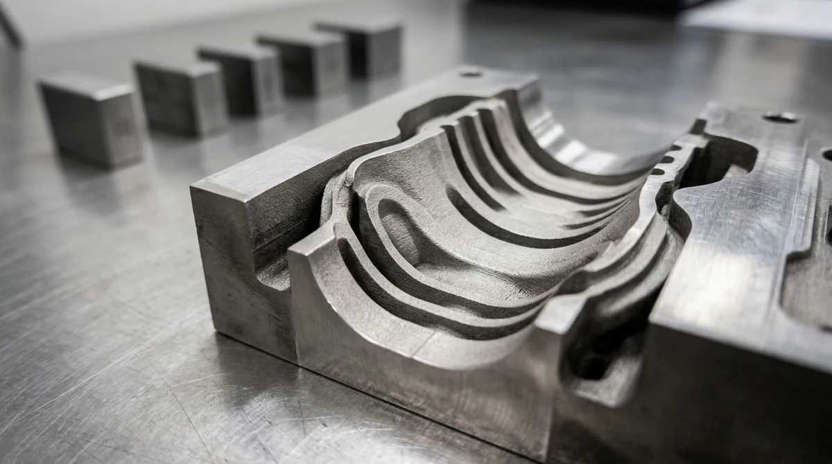 3D Printed Molds: DMLS Tooling Cavity with Curved Conformal Cooling Channels