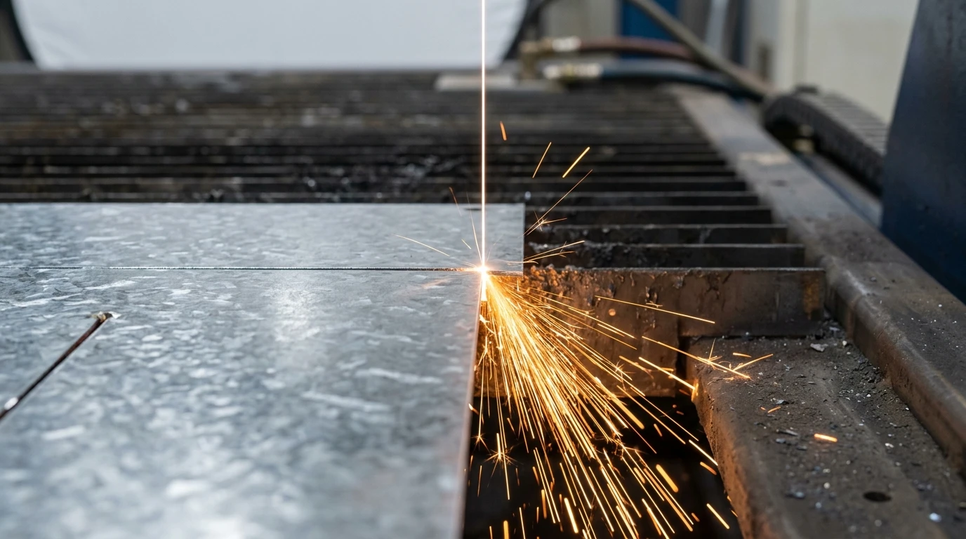 Digital coating thickness gauge measuring zinc layer microns on galvanized steel chassis - AS Prototypes