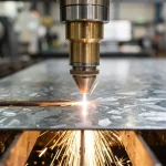 Precision CNC fiber laser cutting galvanized sheet metal with zinc spangle surface - AS Prototypes