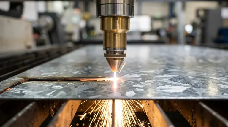 Precision CNC fiber laser cutting galvanized sheet metal with zinc spangle surface - AS Prototypes