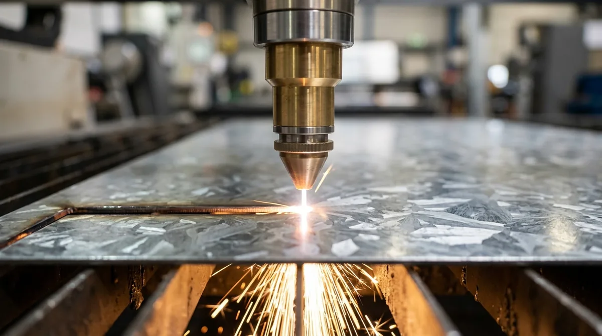 Precision CNC fiber laser cutting galvanized sheet metal with zinc spangle surface - AS Prototypes