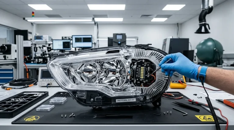 Automotive LED headlamp optical prototyping and assembly - AS Prototypes