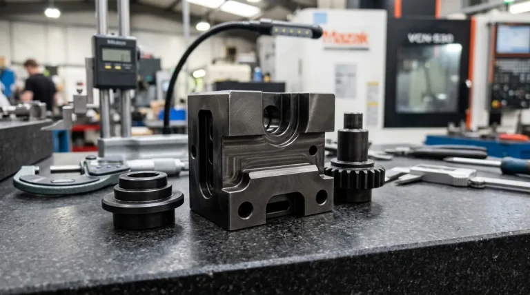 Heat-Treated Alloy Steel Prototype Components on Granite Surface Plate - AS Prototypes