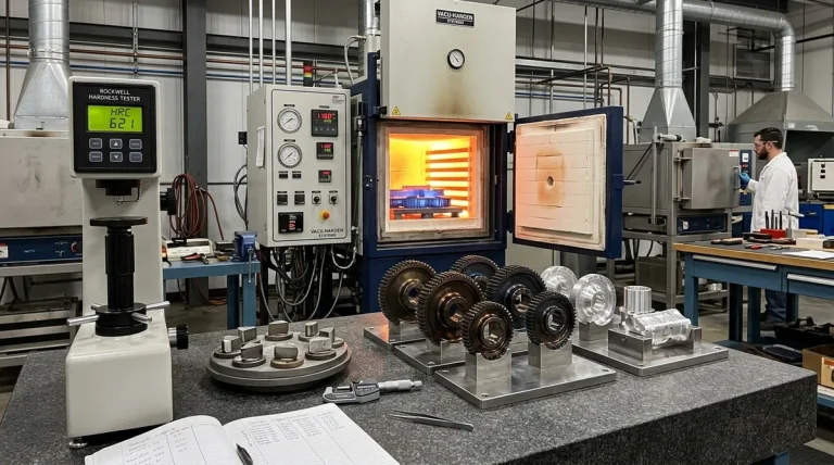 Vacuum furnace and Rockwell hardness testing of heat treated precision gears - AS Prototypes
