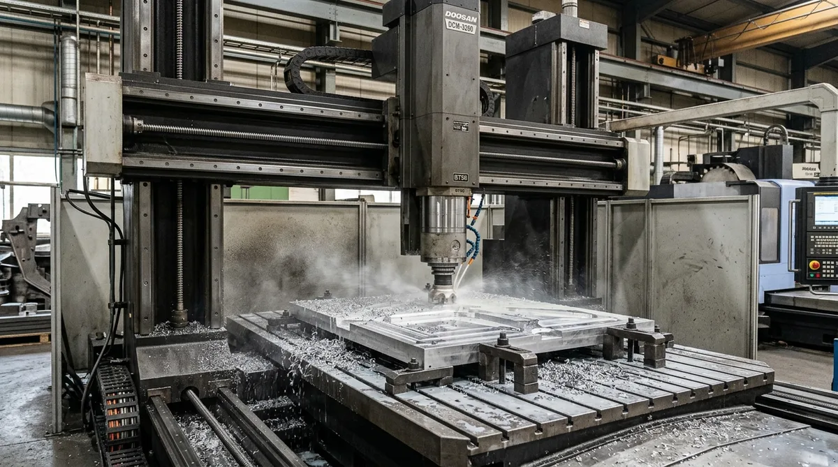 Heavy Double Column Bridge Gantry CNC Milling Center Roughing Mold Base