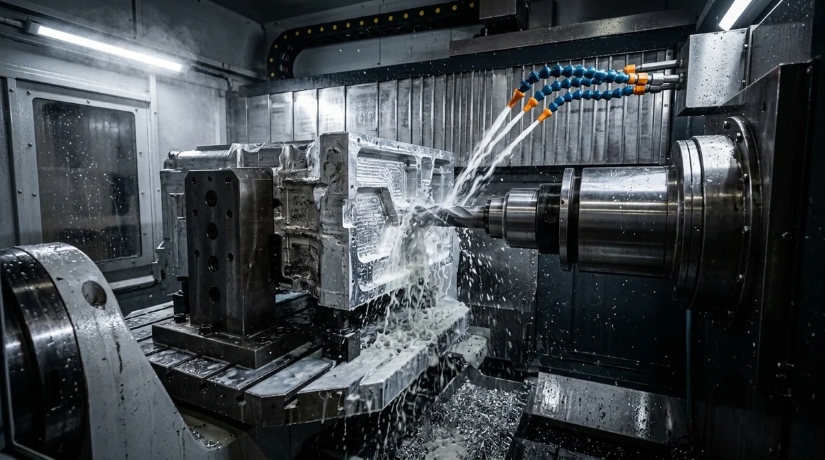 Heavy-duty horizontal CNC machining center milling defense aluminum 7075 chassis on tombstone fixture