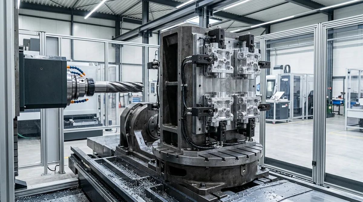 Horizontal Machining Center HMC Tombstone Fixture on B-Axis Rotary Pallet
