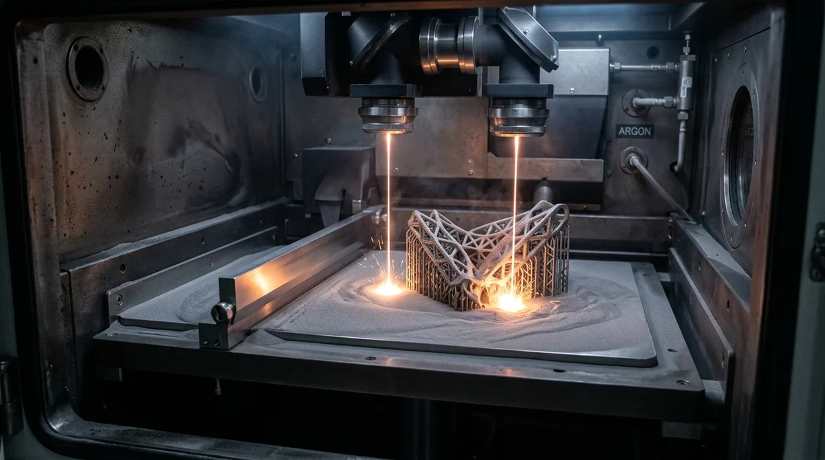 Industrial DMLS Metal 3D Printing Dual Laser Powder Bed Fusion Chamber - AS Prototypes