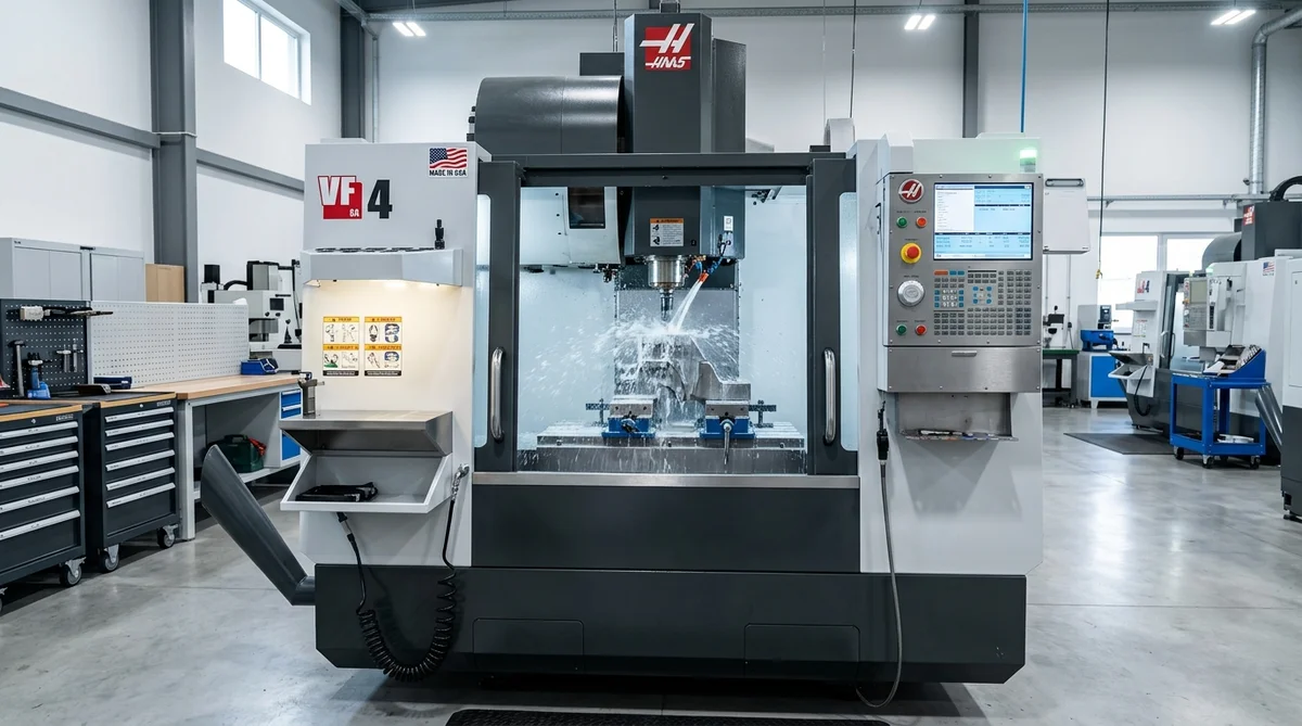 Modern Bed-Type CNC Vertical Machining Center with Rigid C-Frame and Production Enclosure