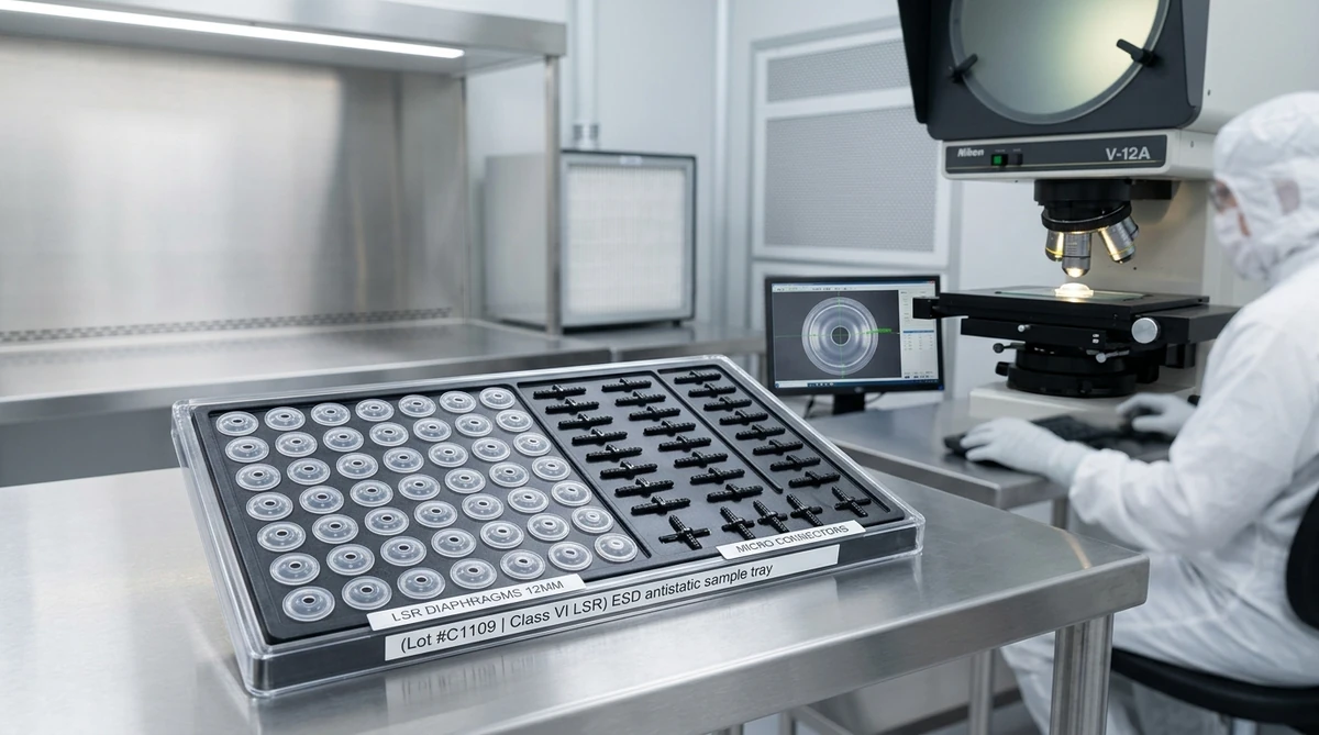 Cleanroom inspection of liquid silicone rubber LSR and micro injection molded components - AS Prototypes