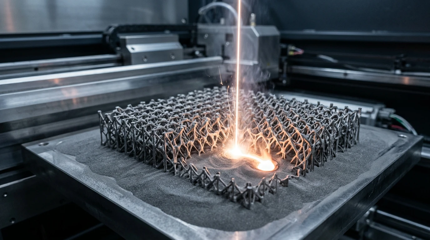 Optical 3D laser scanner verifying accuracy of dense nested titanium brackets on build plate - AS Prototypes