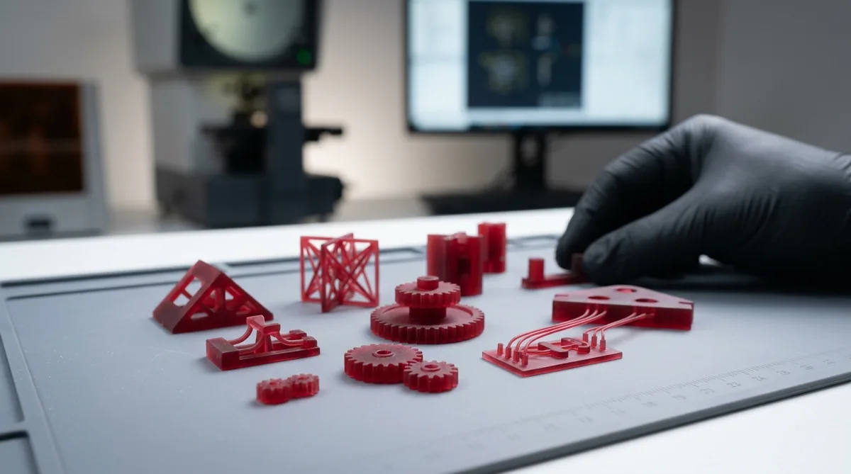 Micro-Nano Red Wax DLP 3D Printed Precision Gears and Lattice Structures with 20 Micron Resolution