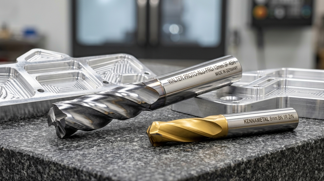 High-Helix Mirror-Polished and ZrN-Coated Solid Carbide End Mills for Aluminum