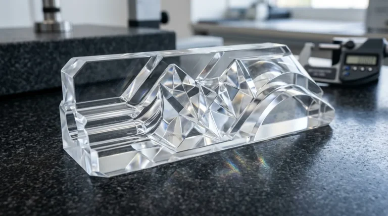 Optical Grade PMMA Acrylic Prototype Lens on Granite Surface Plate - AS Prototypes