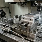 Pneumatic Zero-Point Clamping Receiver and Modular CNC Vise Fixture Milling Workpiece on Machine Table