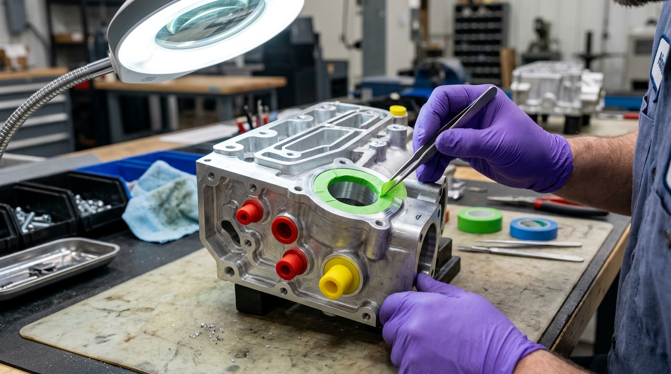Precision Masking of Bearing Bores and Threaded Holes Prior to Anodizing - AS Prototypes