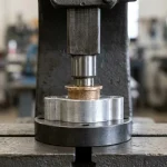 Precision Hydraulic Arbor Press Installation of Oilite Bronze Bushing into CNC Machined 6061 Aluminum Housing with Stepped Guide Mandrel
