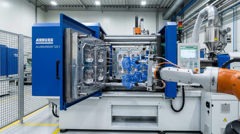 Precision Multi-Cavity Plastic Injection Molding Cell with Robotic Part Demolding - AS Prototypes