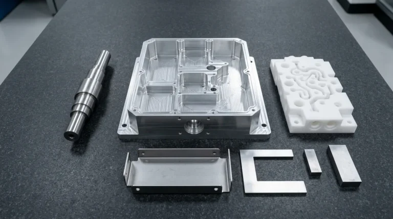 Precision Prototype Parts Multi-Process Manufacturing Showcase on Granite Plate