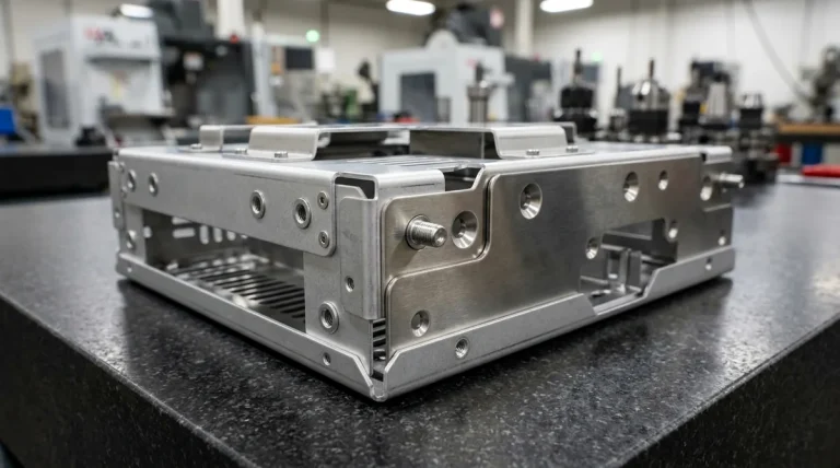 Custom Sheet Metal Prototype Enclosure with PEM Clinch Hardware on Granite Plate - AS Prototypes