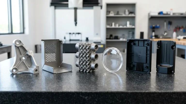 Six prototype manufacturing processes including CNC machining, sheet metal, SLM 3D printing, and vacuum casting - AS Prototypes