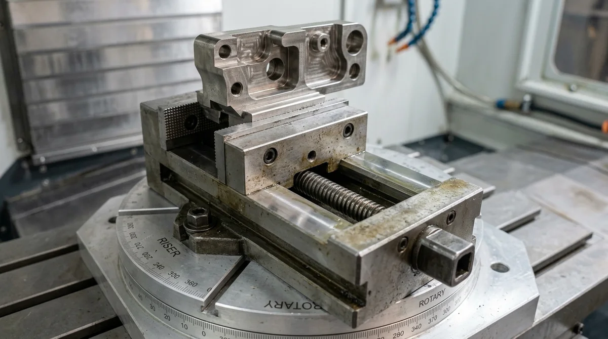 Five-Axis Self-Centering Modular Vise Providing Maximum Clamping Rigidity on Trunnion Table