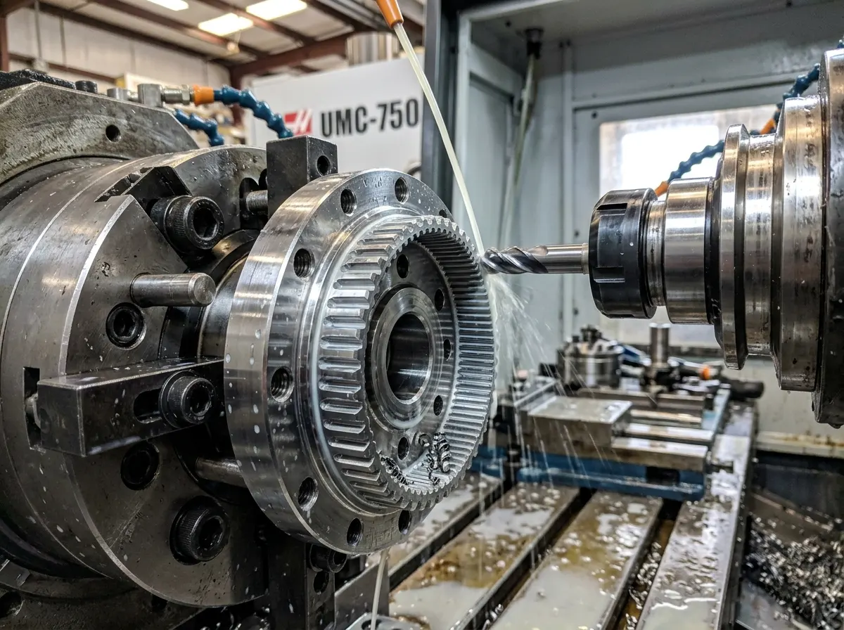 5-Axis CNC Machining of Harmonic Drive Mounting Flange and Precision Flexspline Assembly - AS Prototypes