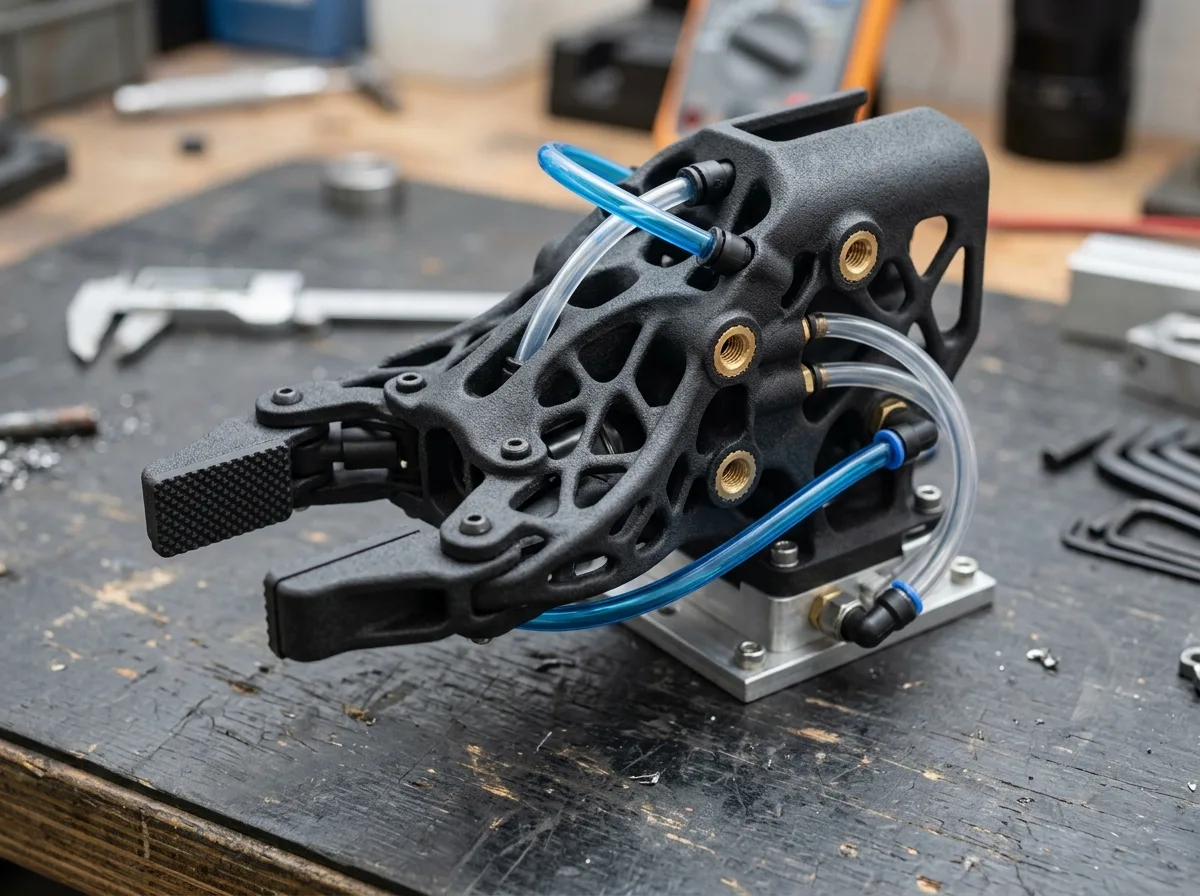 HP MJF PA12 3D Printed Lightweight Robot Gripper and Topology Optimized End-Effector - AS Prototypes