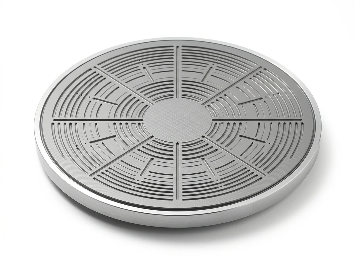 Precision Surface Ground Ceramic Coated Electrostatic Chuck ESC Wafer Pedestal Plate on Pure White Background