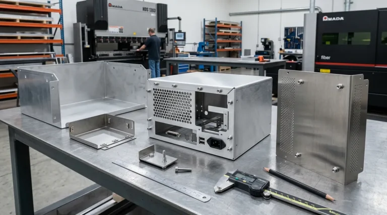 Precision sheet metal prototyping chassis with laser cutting and press brake bends - AS Prototypes