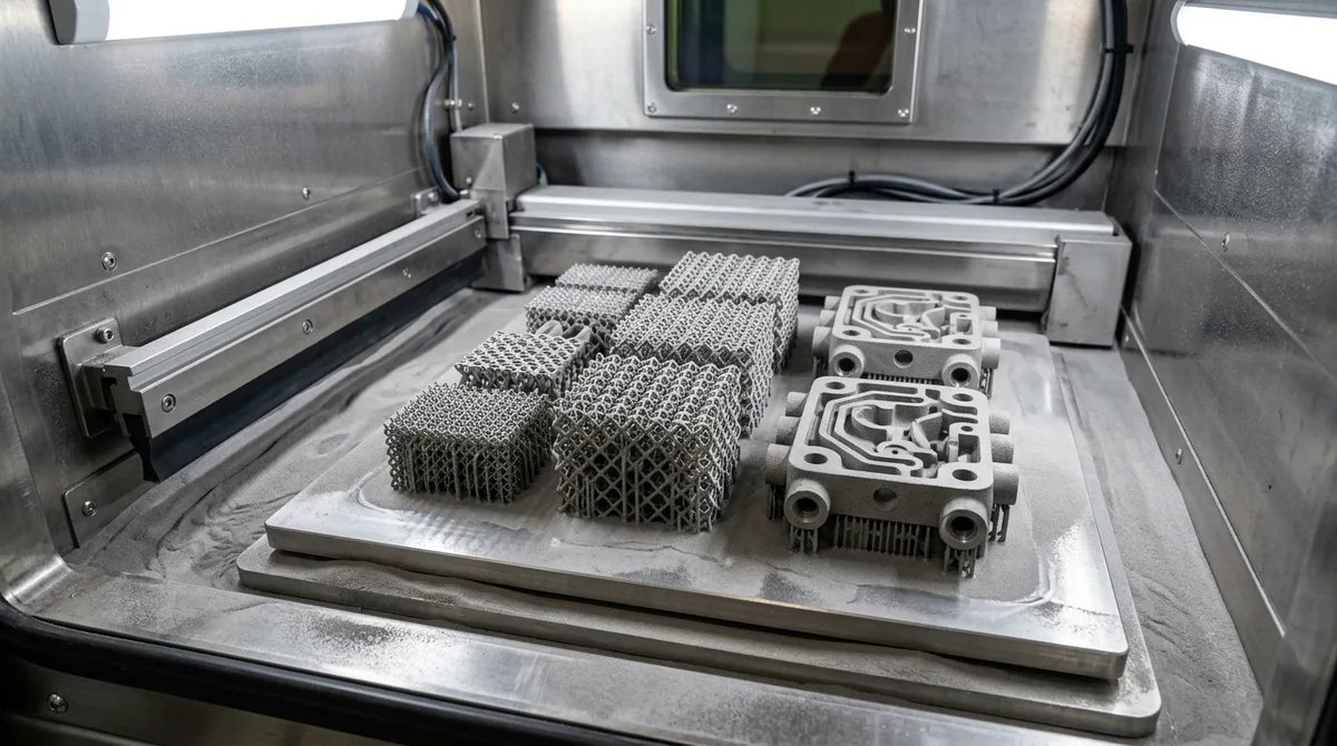 SLM DMLS Metal 3D Printing Build Plate with Titanium Prototype Components - AS Prototypes