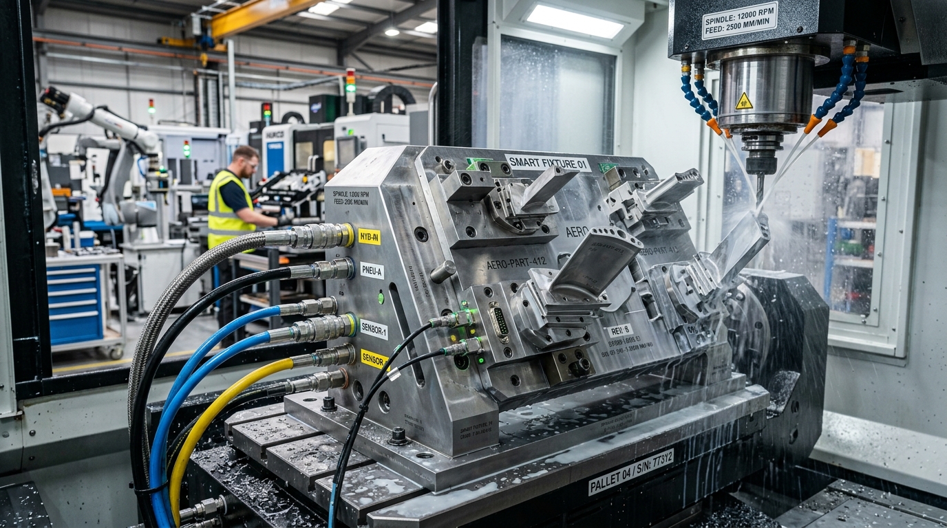 Smart Multi-Axis CNC Tombstone Fixture with Zero-Point Clamping - AS Prototypes