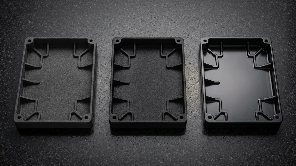 Chemical Vapor Smoothing Comparison on MJF PA12 Parts Showing Sealed Waterproof Finish