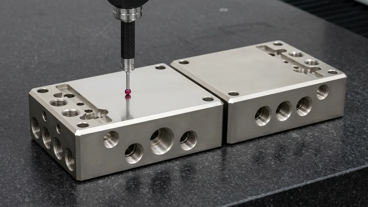 Precision CNC Machined Flange Housings with Uniform Electroless Nickel Plating Inspected with Height Gauge