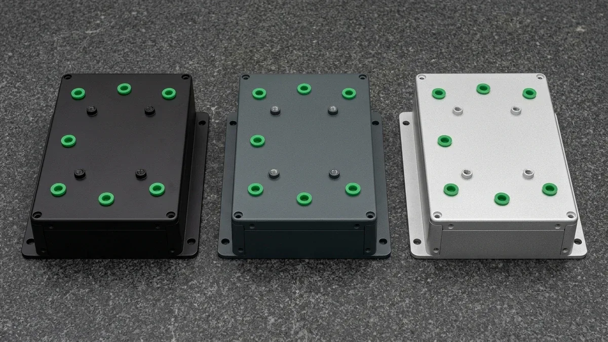 Custom Sheet Metal Electronic Enclosure with Matte Textured Powder Coating Finish