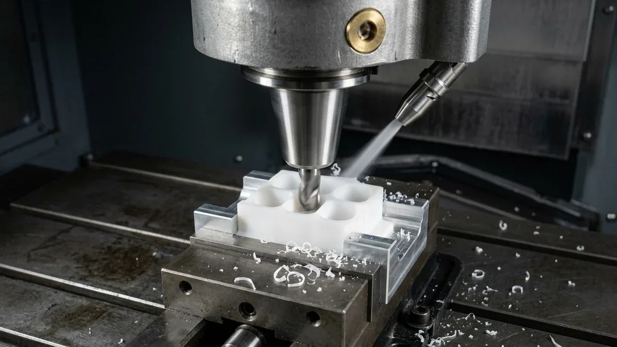 High Speed CNC Milling Delrin POM Acetal Block with Polished Tooling